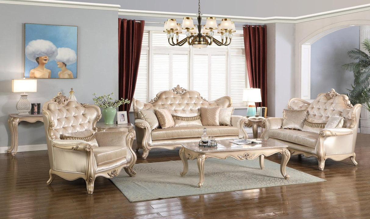 New Classic Monique Loveseat in Pearl - galleria furniture outlet