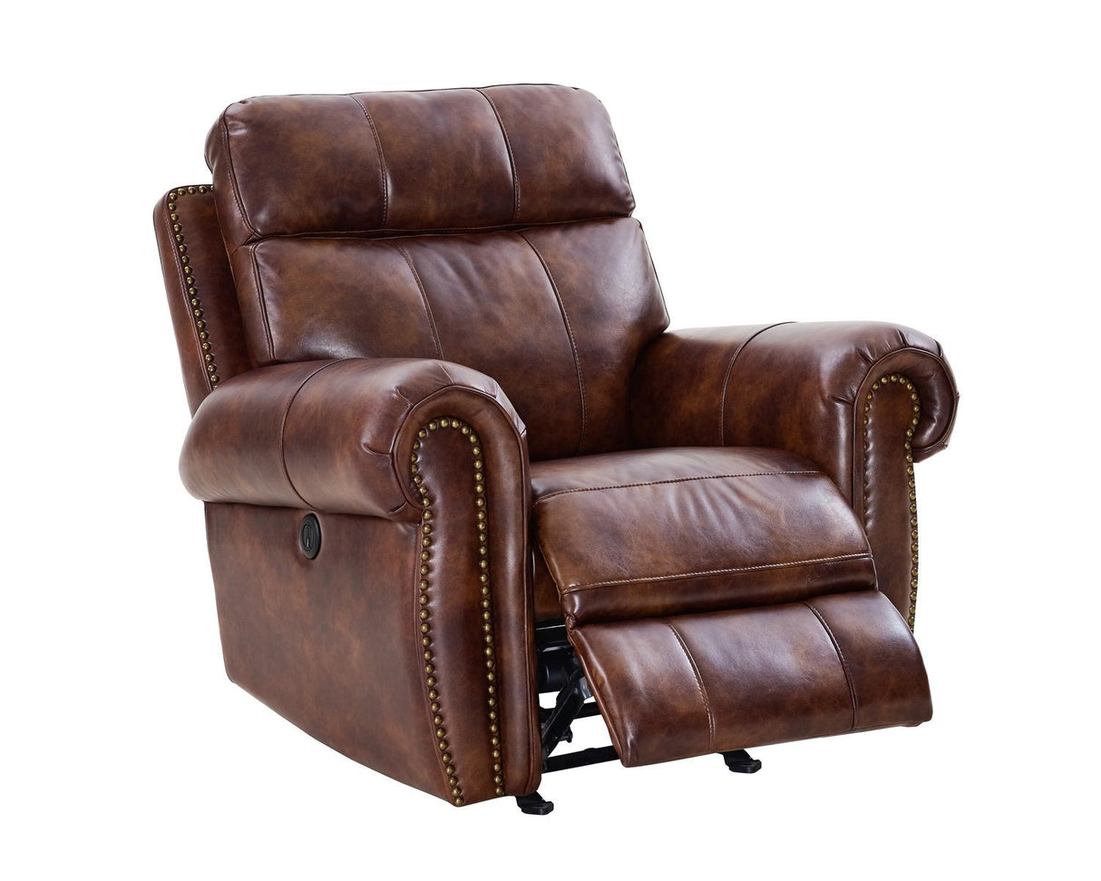 New Classic Roycroft Glider Recliner in Pecan - galleria furniture outlet