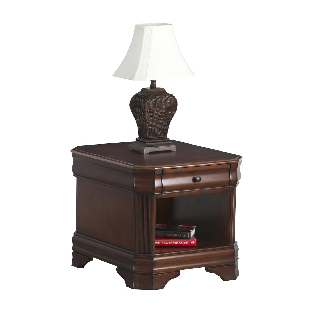 New Classic Sheridan End Table in Burnished Cherry - galleria furniture outlet
