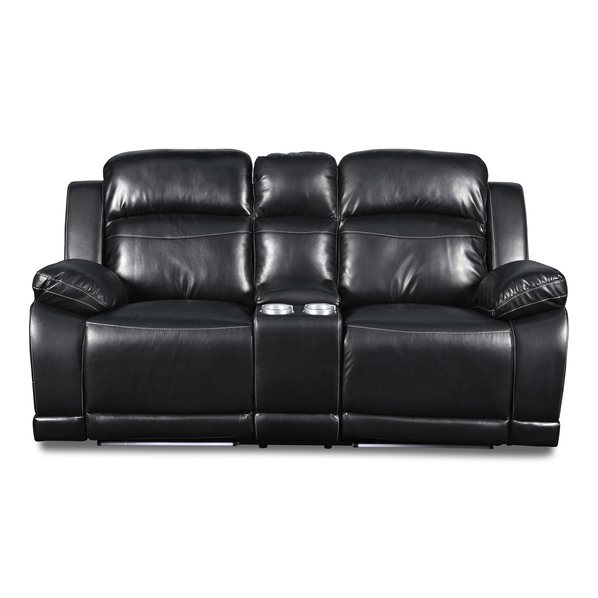 VEGA CONSOLE LOVESEAT - PREMIER BLACK - galleria furniture outlet