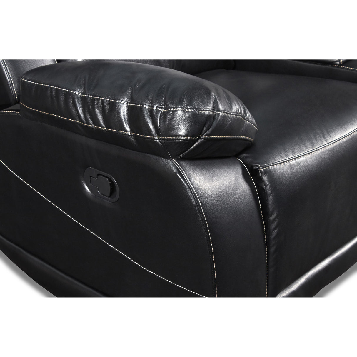 VEGA CONSOLE LOVESEAT - PREMIER BLACK - galleria furniture outlet