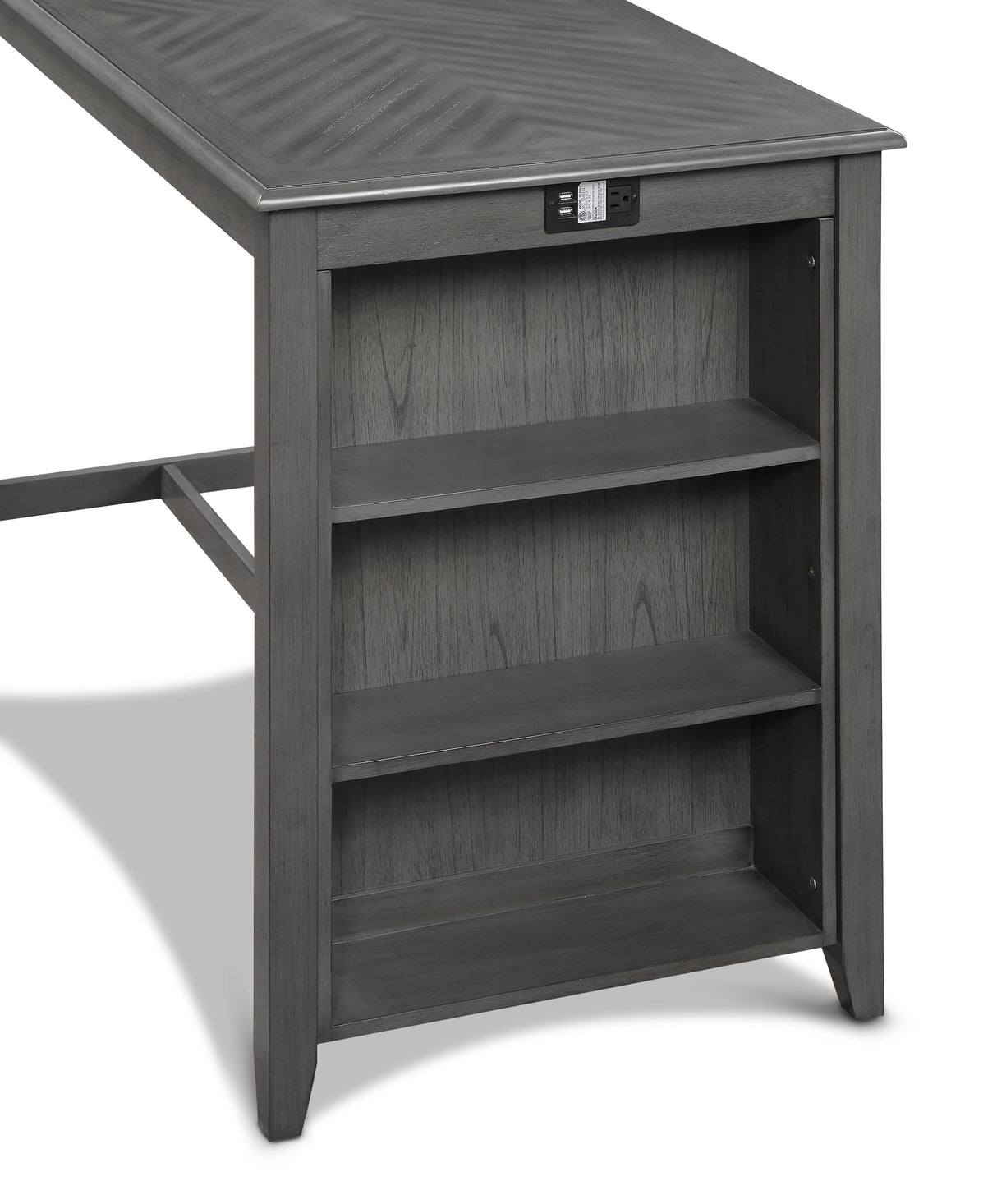 AMY 60" COUNTER TABLE+CHAIRS W/STG (5 PCS) -GRAY