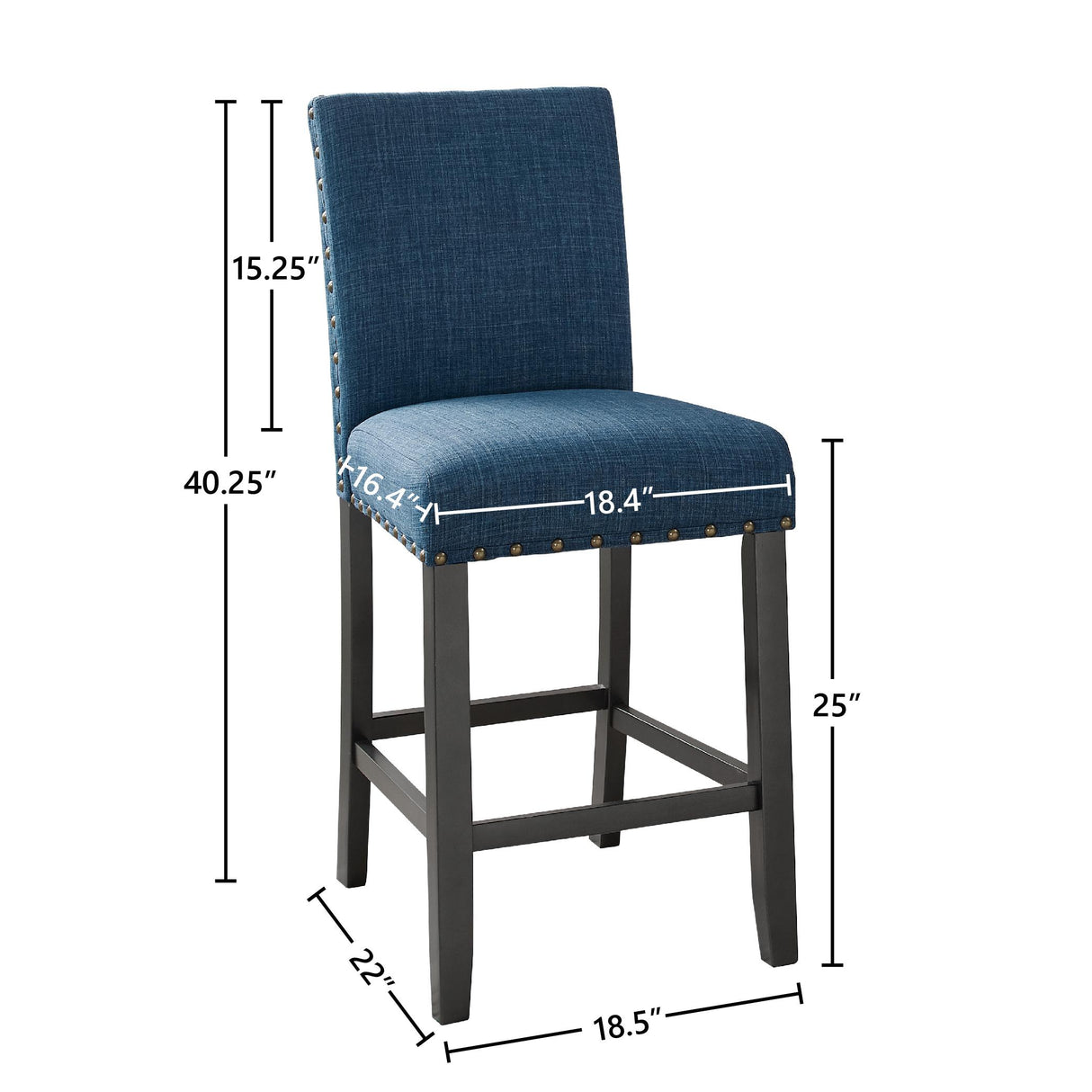CRISPIN MARINE BLUE COUNTER CHAIR- (2/Ctn) - galleria furniture outlet