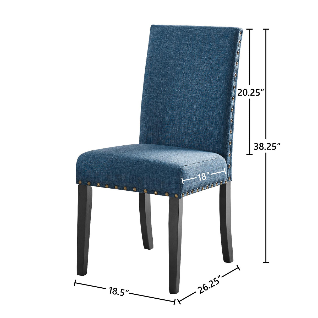 CRISPIN MARINE BLUE DINING CHAIR- (2/Ctn) - galleria furniture outlet