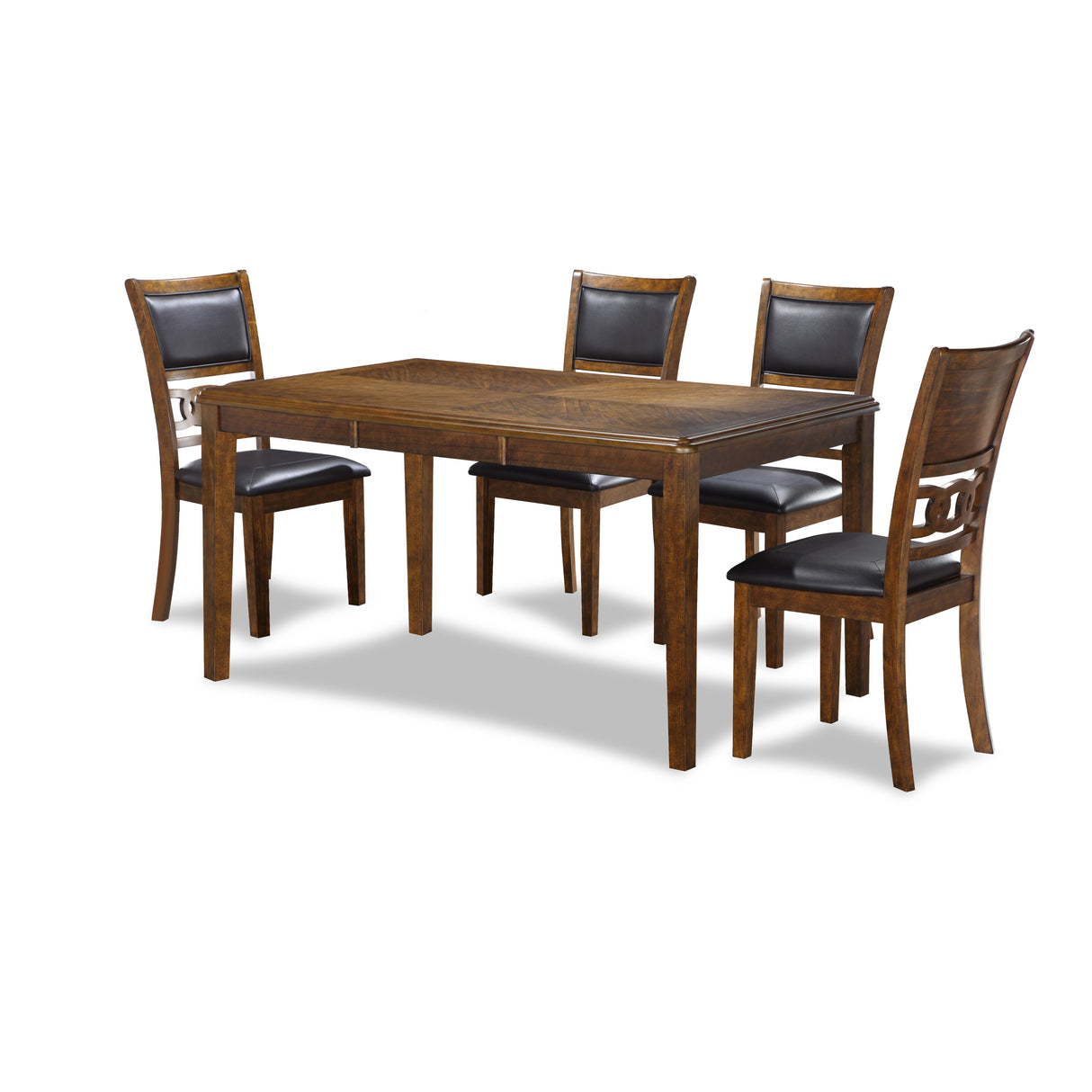 GIA 60" DINING TABLE+CHAIRS (5 PCS/CTN) -BROWN - galleria furniture outlet