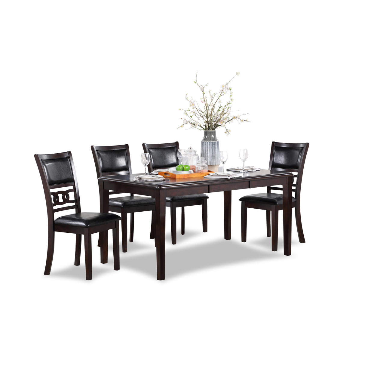 GIA 60" DINING TABLE+CHAIRS (5 PCS/CTN) -EBONY