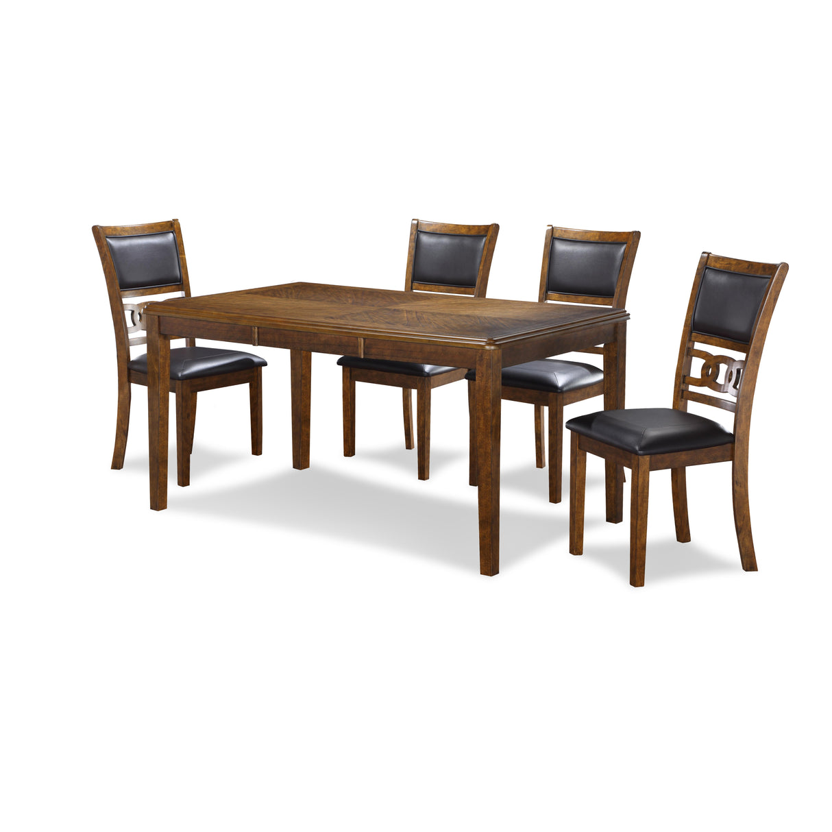 GIA 60" DINING TABLE+CHAIRS (5 PCS/CTN) -BROWN - galleria furniture outlet