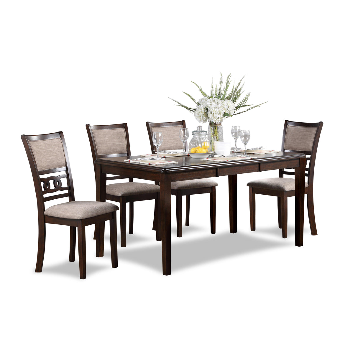 GIA 60" DINING TABLE+CHAIRS (5 PCS/CTN) -CHERRY - galleria furniture outlet