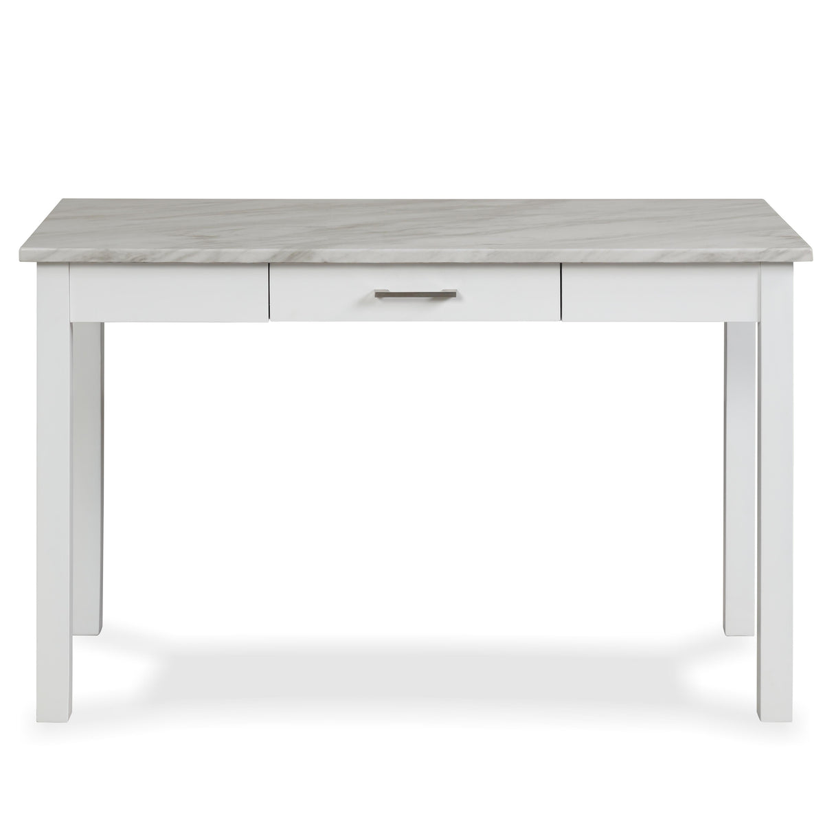 CELESTE DESK W/WHITE/GRAY FAUX MARBLE TOP-WHITE BASE