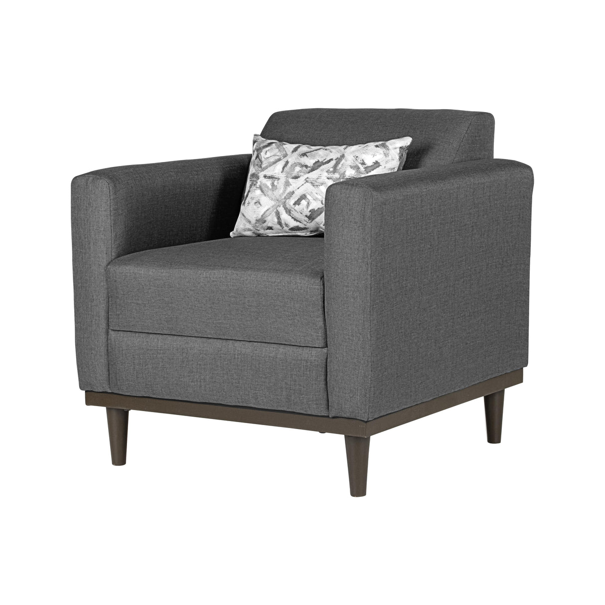 AIDEN CHAIR W/1 THROW PILLOW-SILVER GRAY - galleria furniture outlet