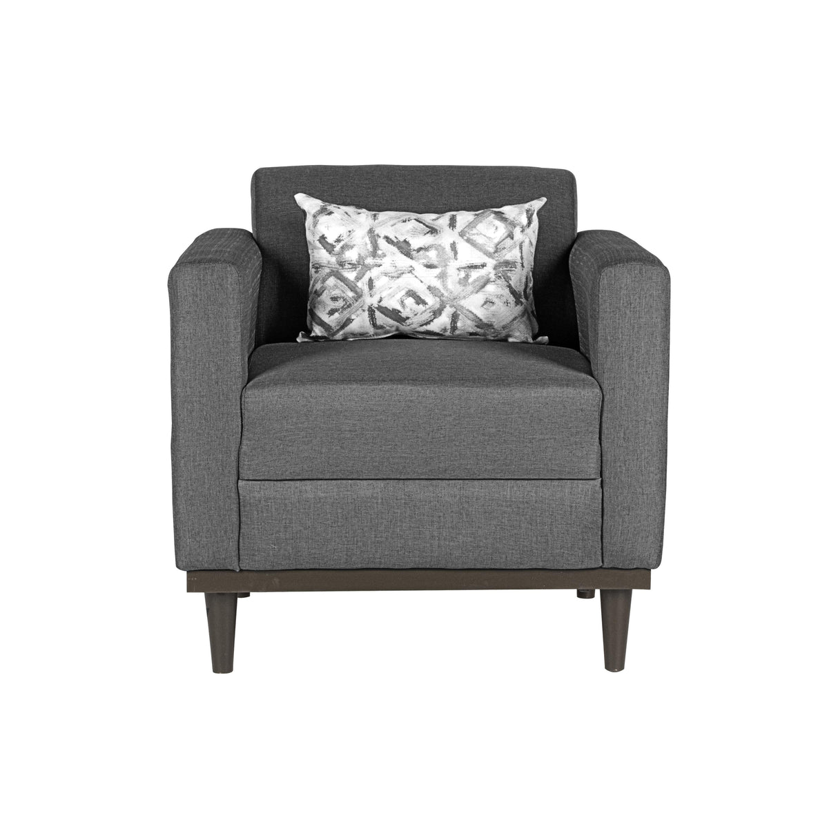 AIDEN CHAIR W/1 THROW PILLOW-SILVER GRAY - galleria furniture outlet