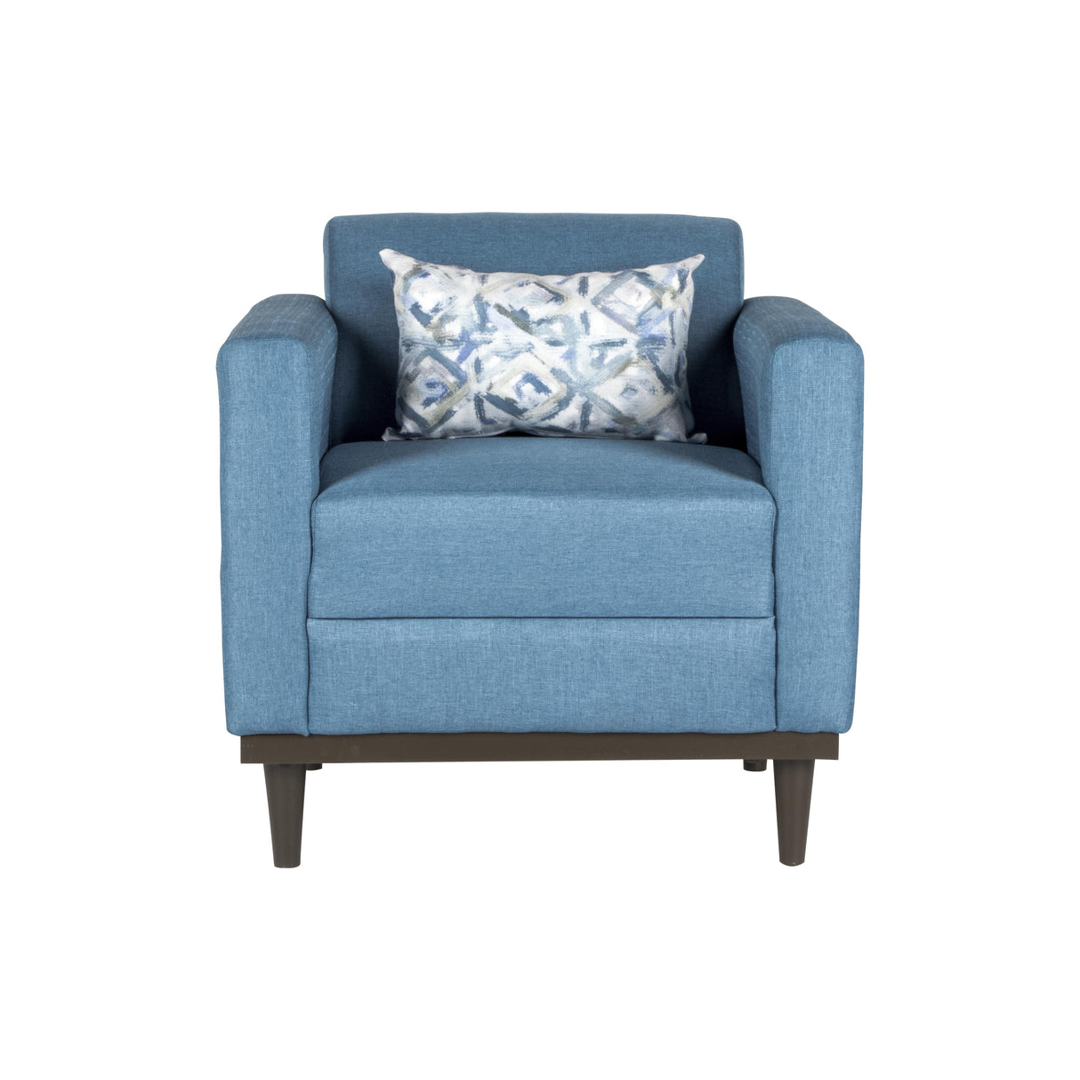 AIDEN CHAIR W/1 THROW PILLOW-BLUE - galleria furniture outlet
