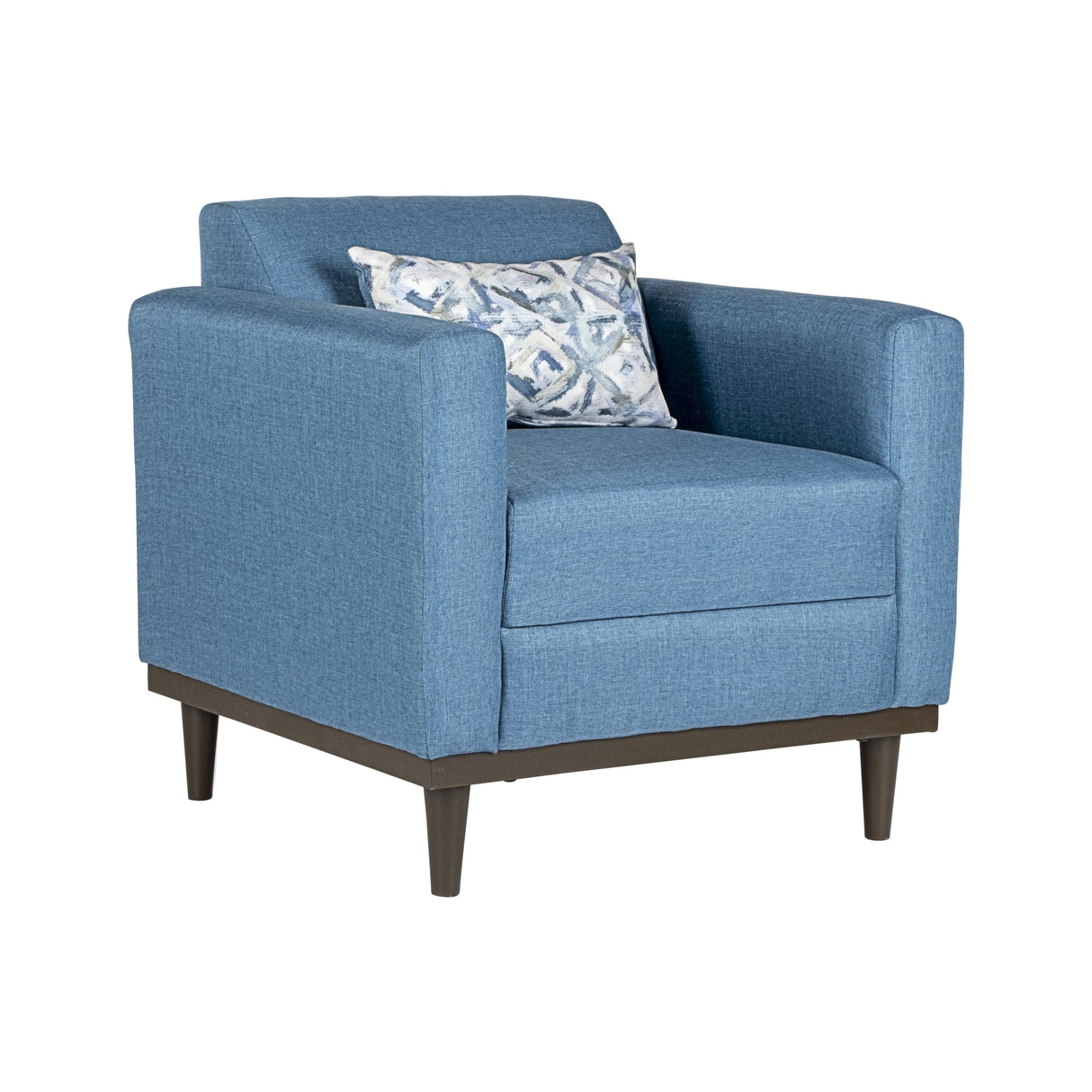 AIDEN CHAIR W/1 THROW PILLOW-BLUE - galleria furniture outlet