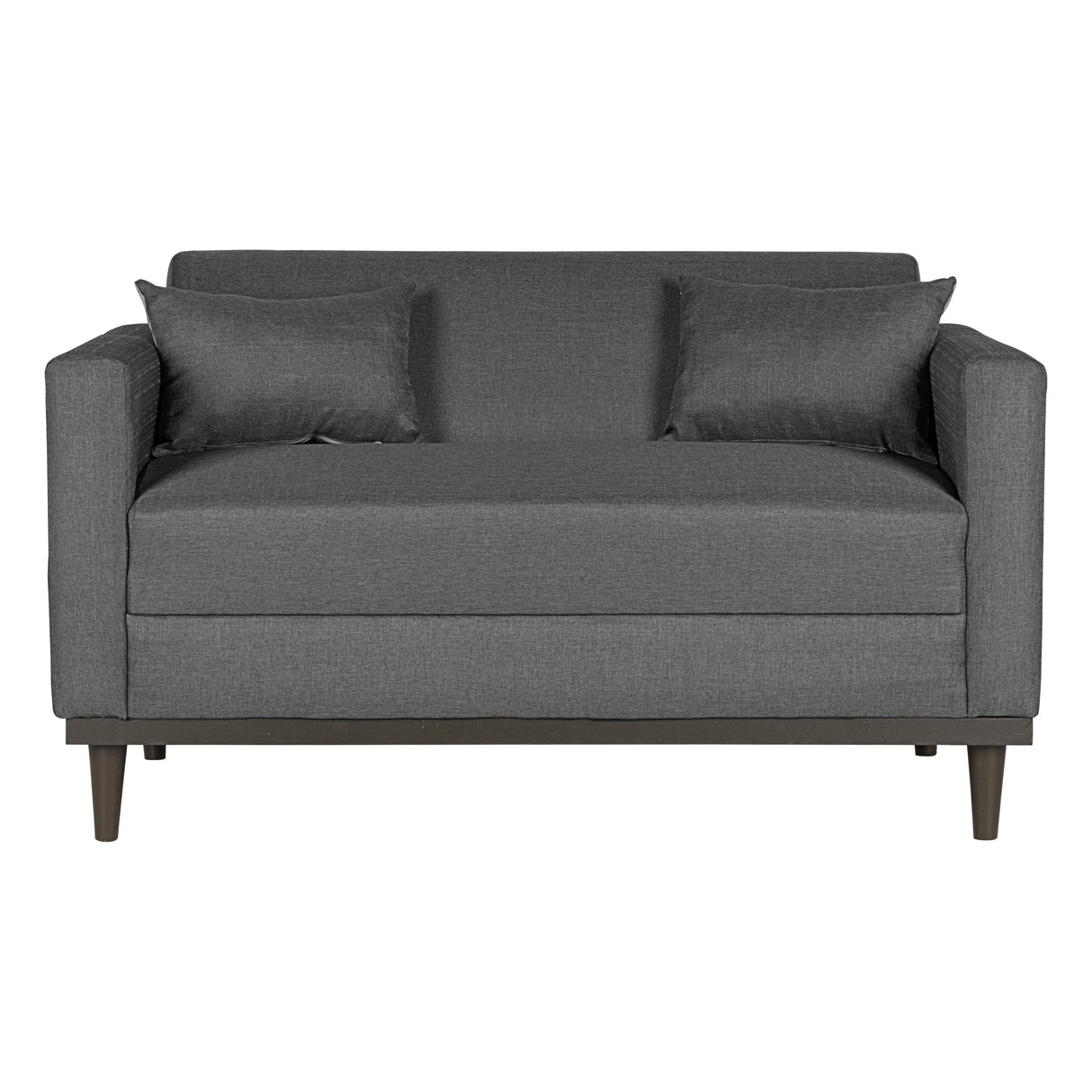 AIDEN LOVESEAT W/2 THROW PILLOWS-SILVER GRAY