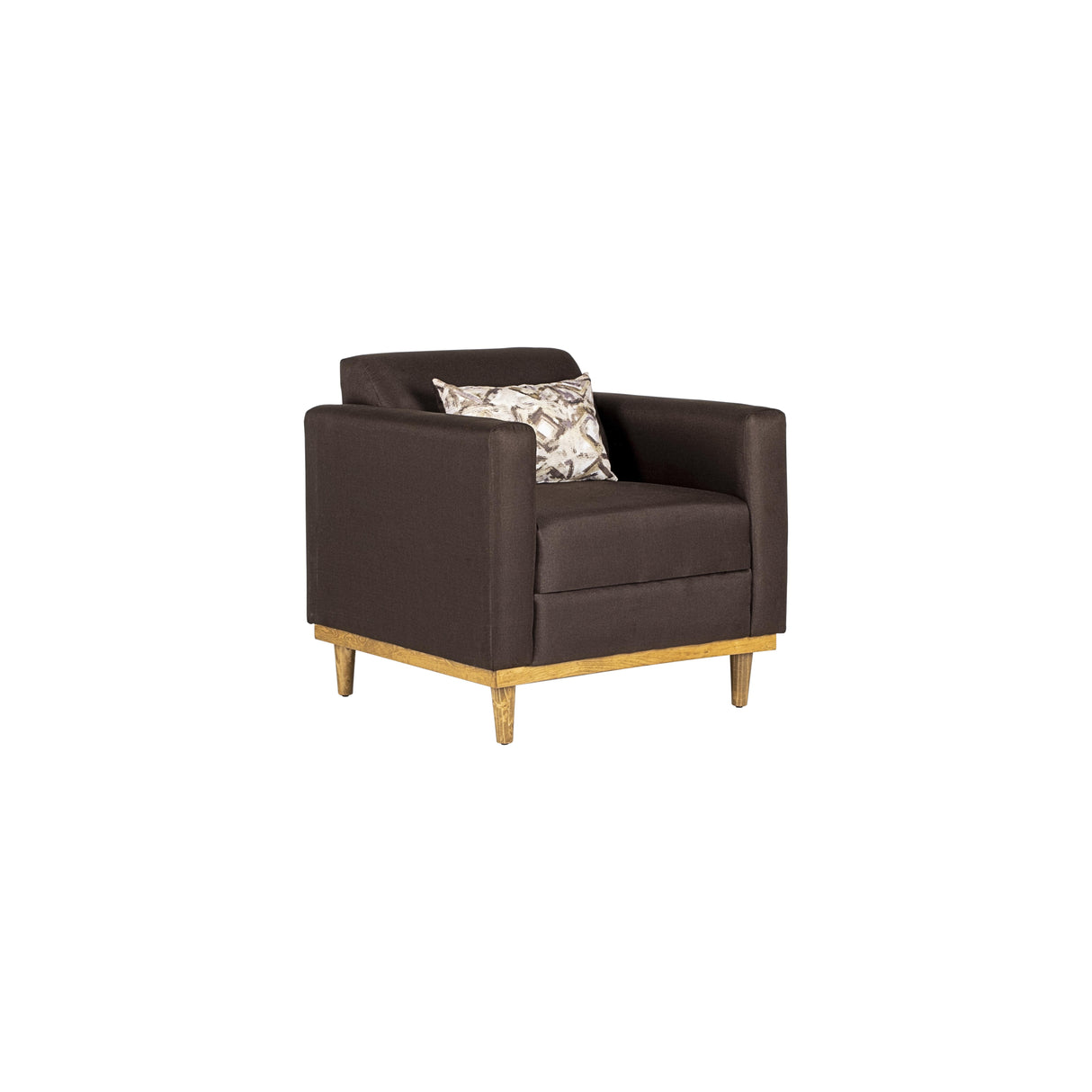 AIDEN CHAIR W/1 THROW PILLOW-CHOCOLATE