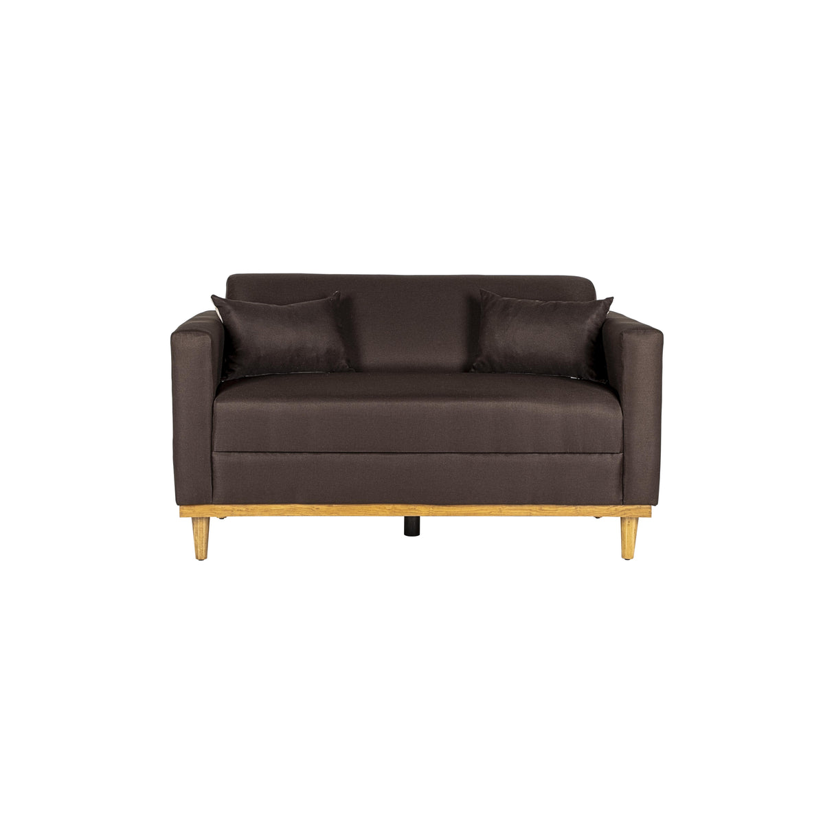AIDEN LOVESEAT W/2 THROW PILLOWS-CHOCOLATE - galleria furniture outlet