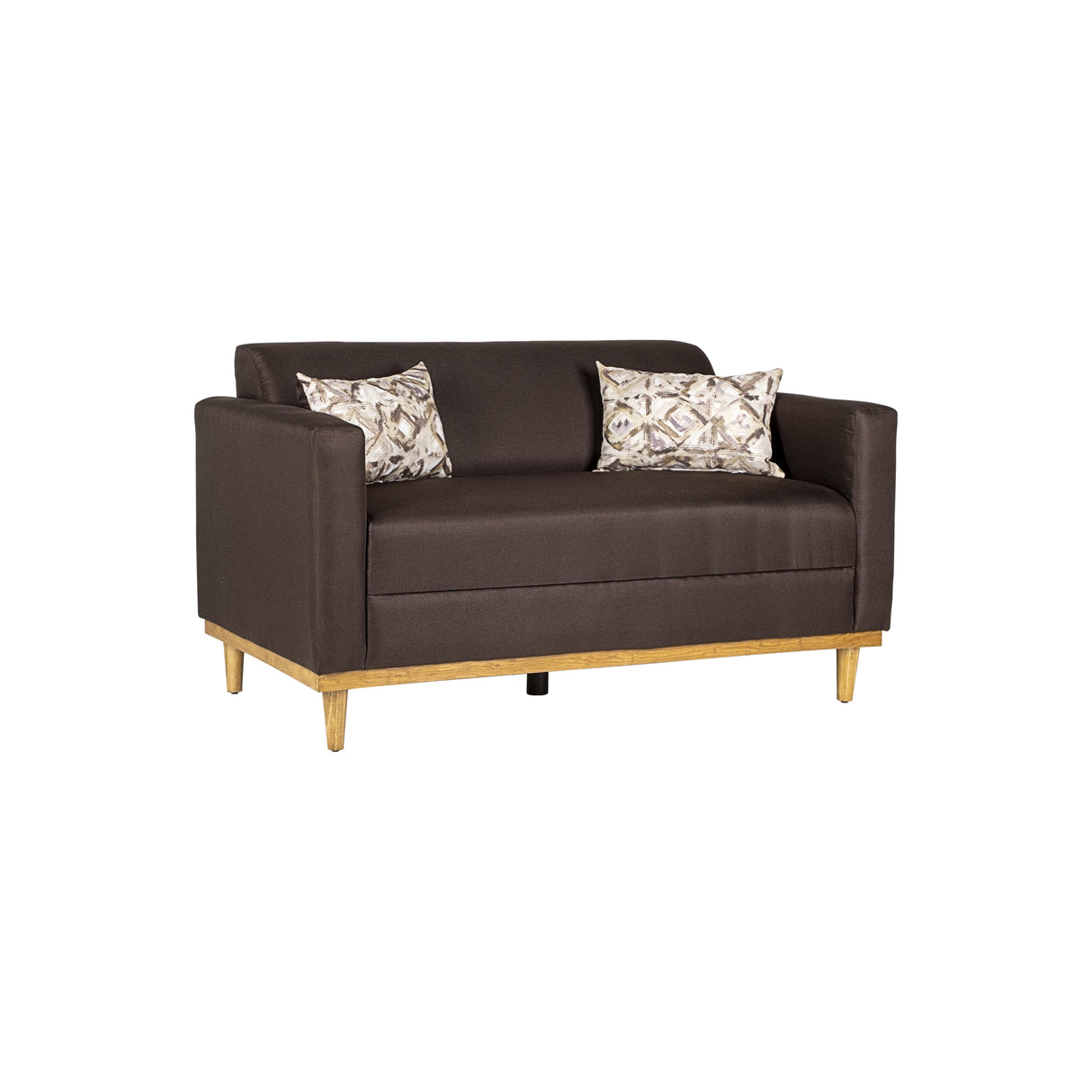 AIDEN LOVESEAT W/2 THROW PILLOWS-CHOCOLATE