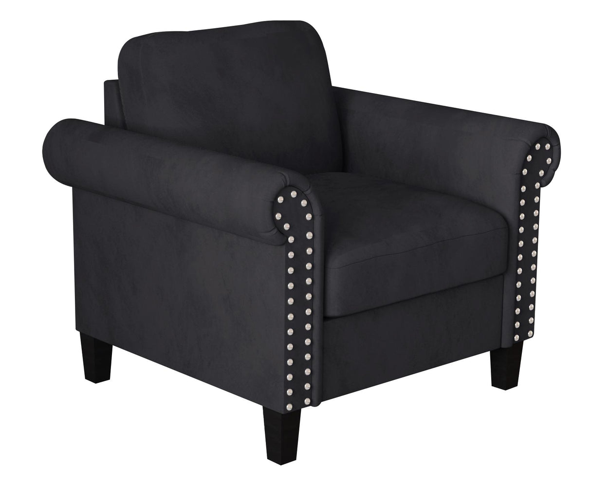ALANI ACCENT CHAIR-BLACK - galleria furniture outlet