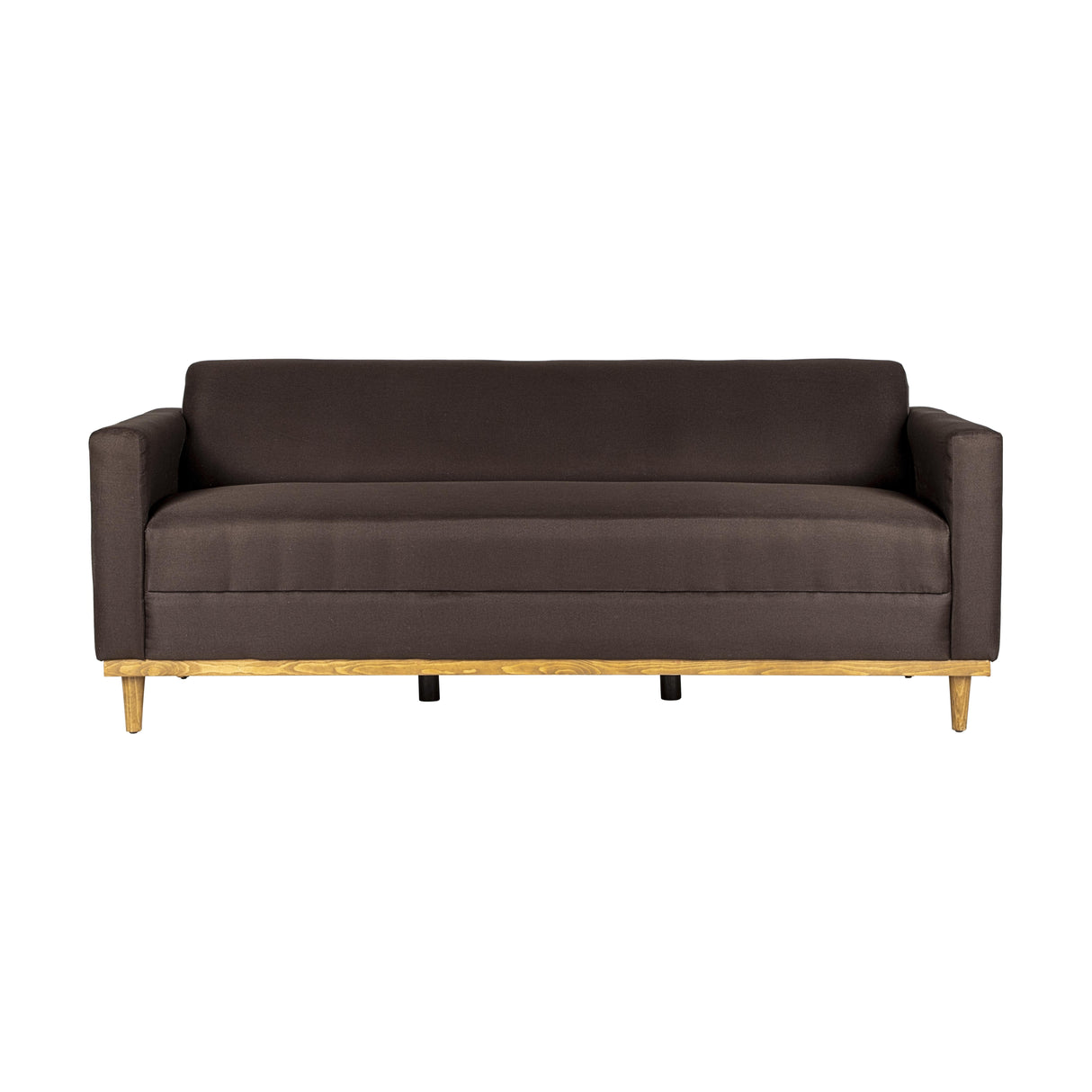 AIDEN SOFA W/3 THROW PILLOWS-CHOCOLATE