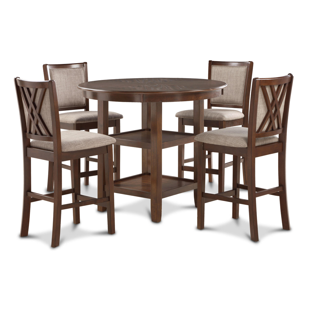 AMY 5 PC COUNTER DINING SET-CHERRY - galleria furniture outlet