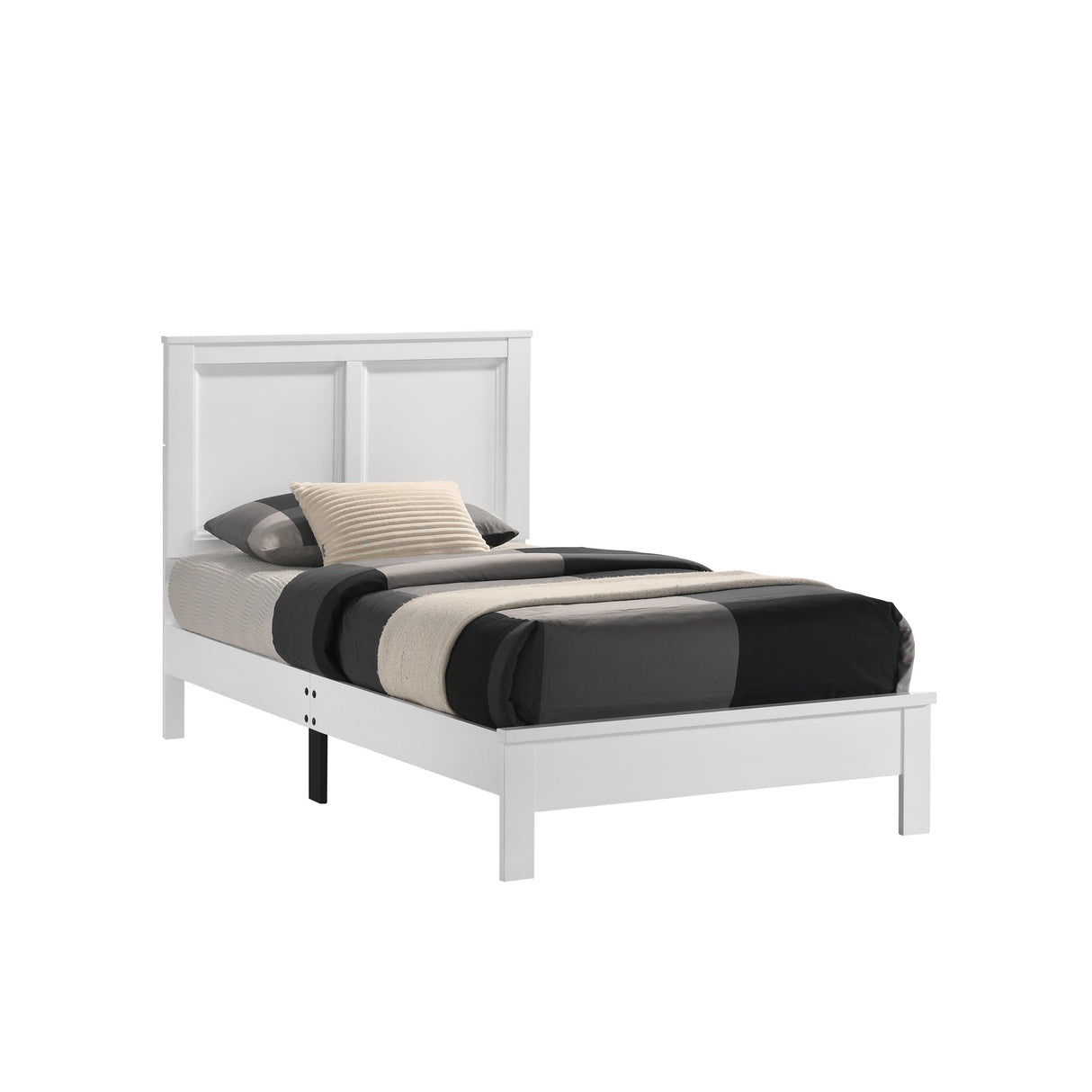 ARIES 3/3 T PANEL BED-HB/FB/RAILS-WHITE