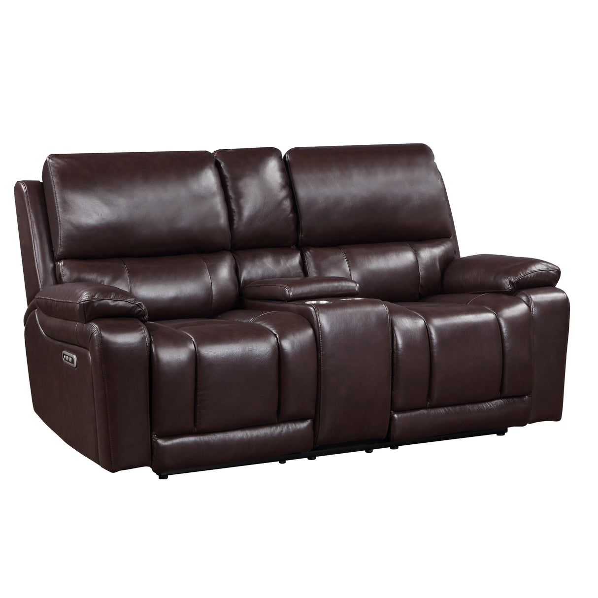 CICERO CONSOLE LOVESEAT W/ PWR FR & HR-BROWN - galleria furniture outlet