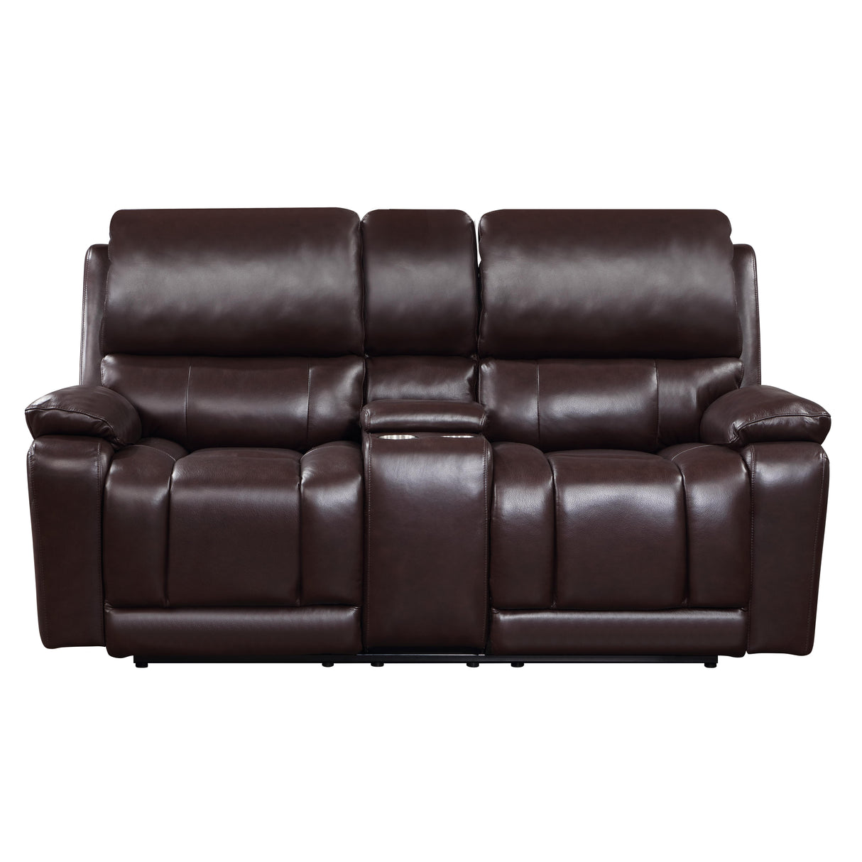 CICERO RECLINING CONSOLE LOVESEAT-BROWN