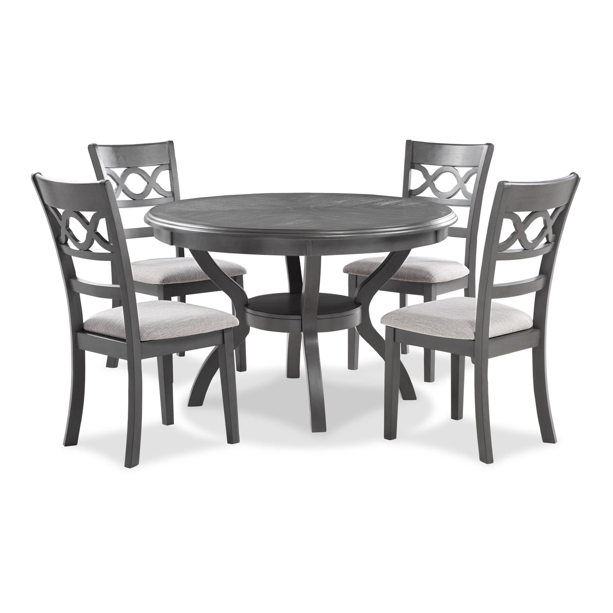 CORI ROUND DINING 5 PC SET-GRAY