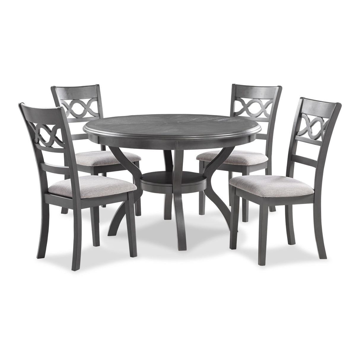 CORI ROUND DINING 5 PC SET-GRAY