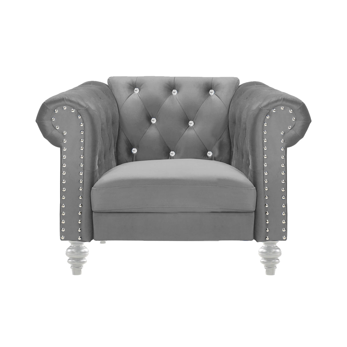 EMMA CRYSTAL CHAIR-GRAY - galleria furniture outlet