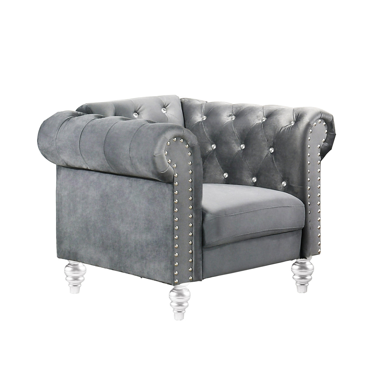 EMMA CRYSTAL CHAIR-GRAY - galleria furniture outlet