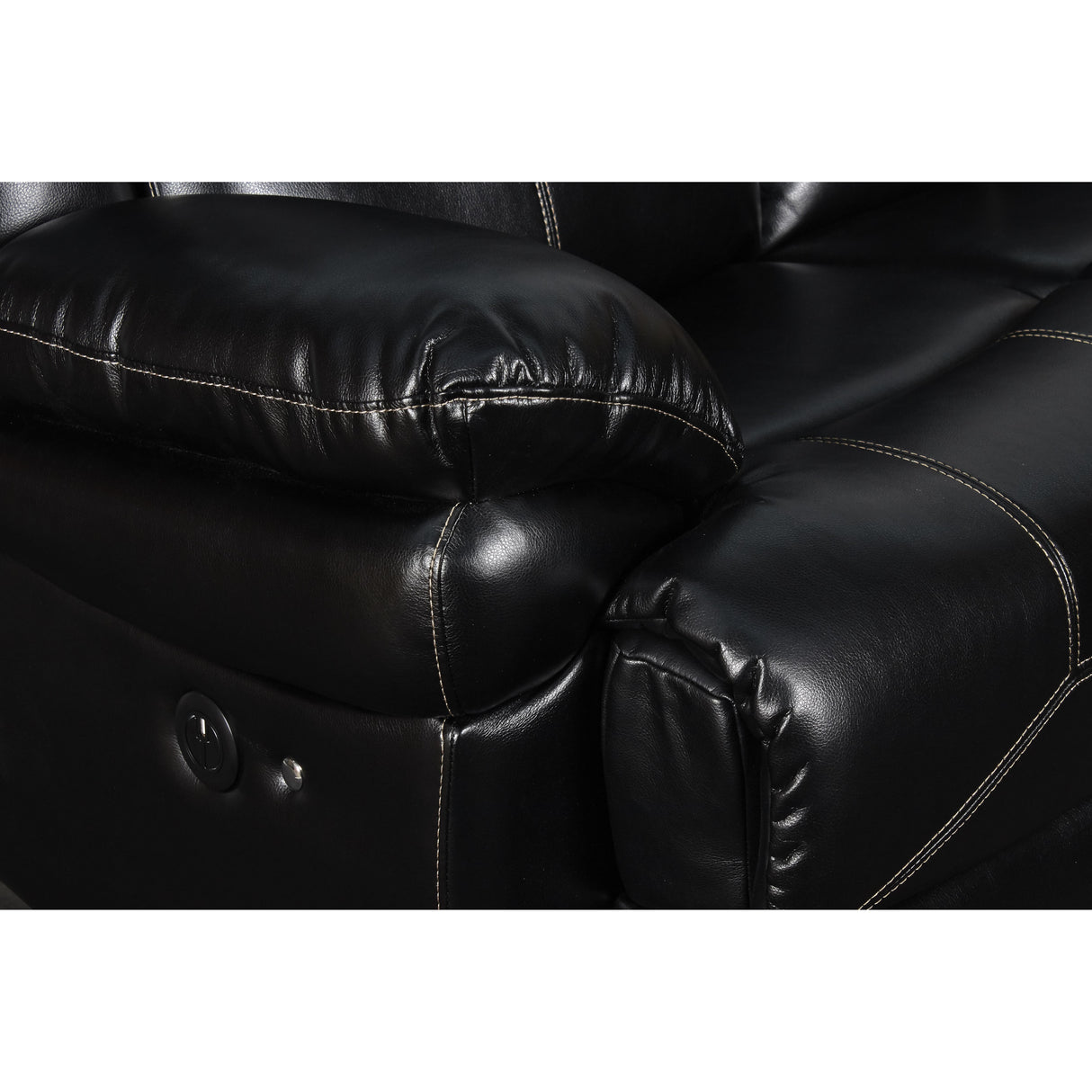 FLYNN SOFA W/LIGHTED BASE & PWR FR-BLACK