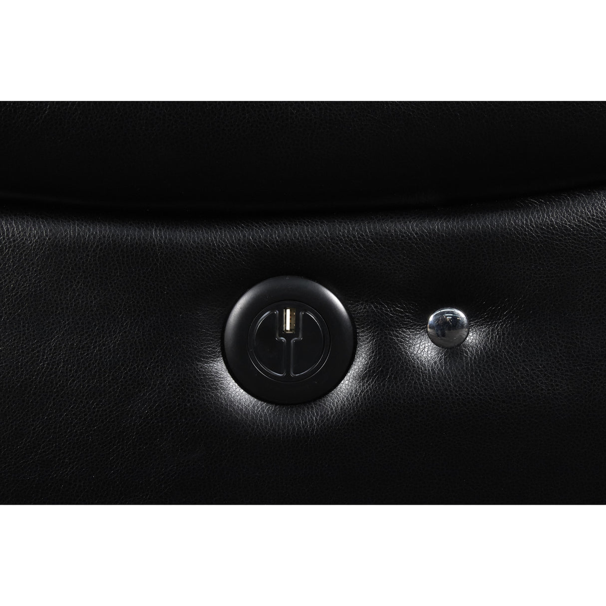 FLYNN SOFA W/LIGHTED BASE & PWR FR-BLACK