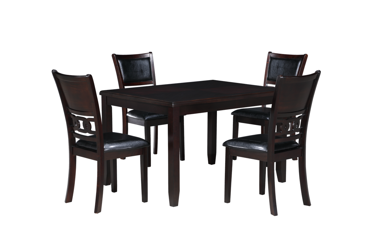 GIA 5PC 48" RECT. DINING TABLE & 4 CHAIRS-EBONY - galleria furniture outlet