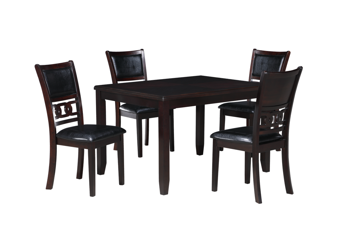 GIA 5PC 48" RECT. DINING TABLE & 4 CHAIRS-EBONY - galleria furniture outlet