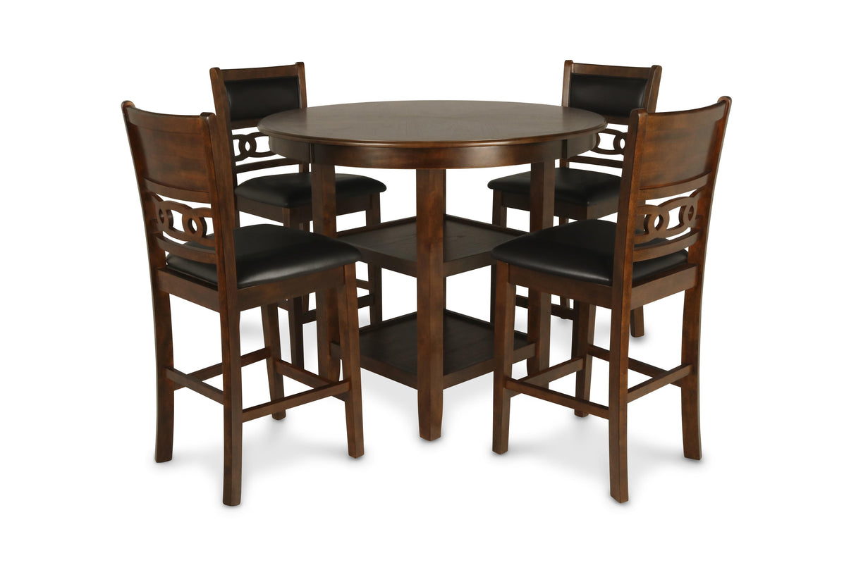 GIA ROUND COUNTER DINING 5 PC SET-BROWN