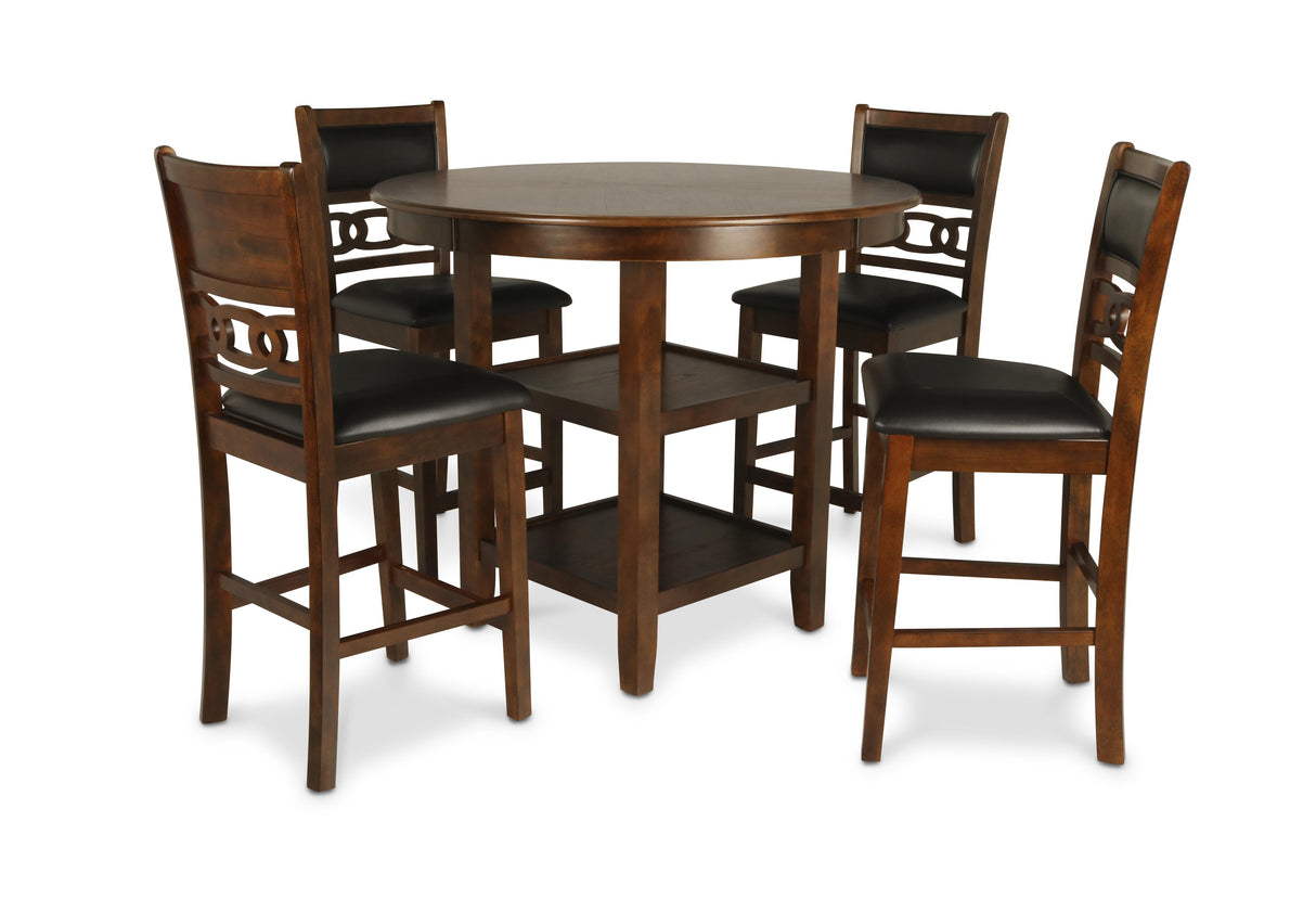 GIA ROUND COUNTER DINING 5 PC SET-BROWN