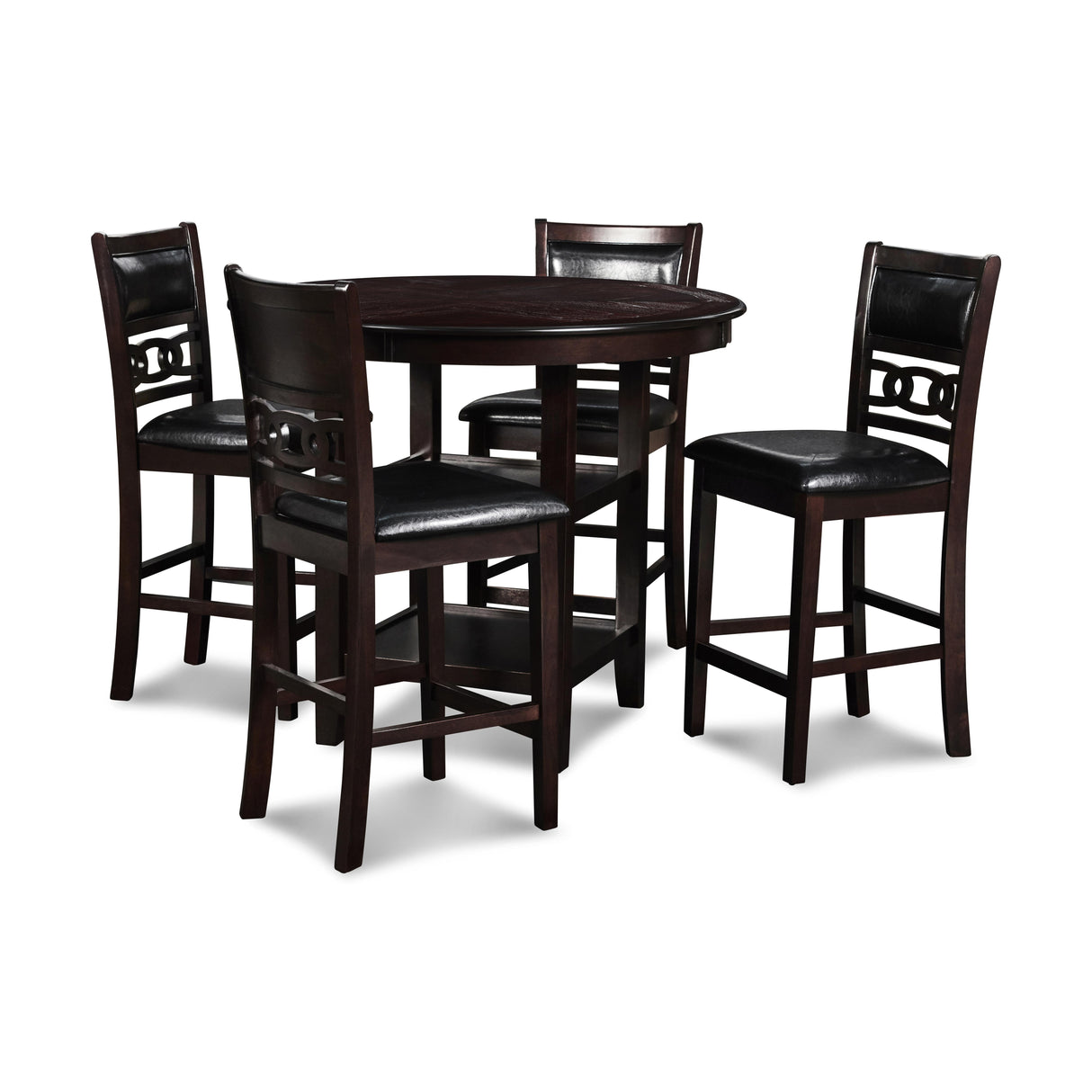 GIA ROUND COUNTER DINING 5 PC SET-EBONY