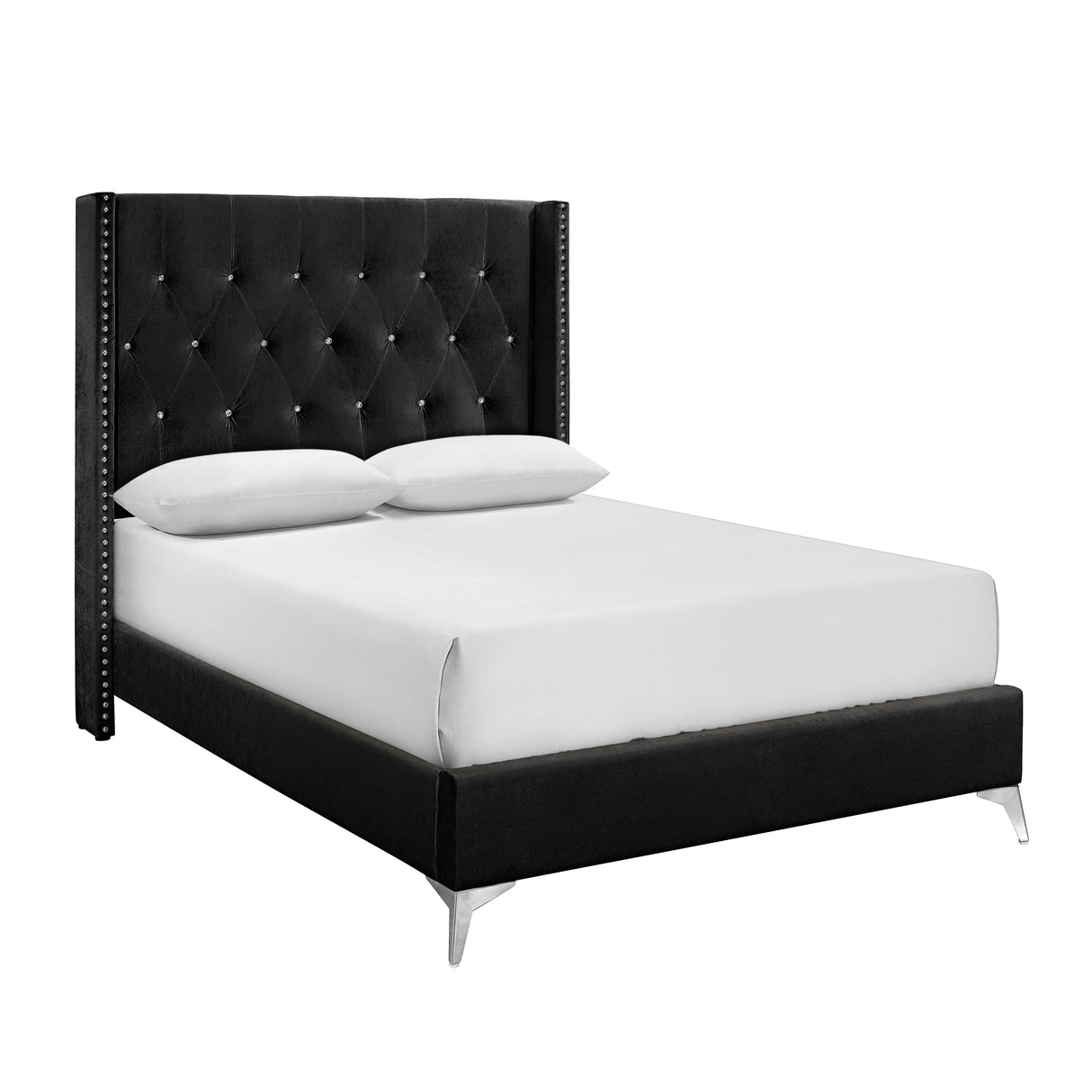HUXLEY Eastern King EK HB, FB AND SLATS-BLACK - galleria furniture outlet