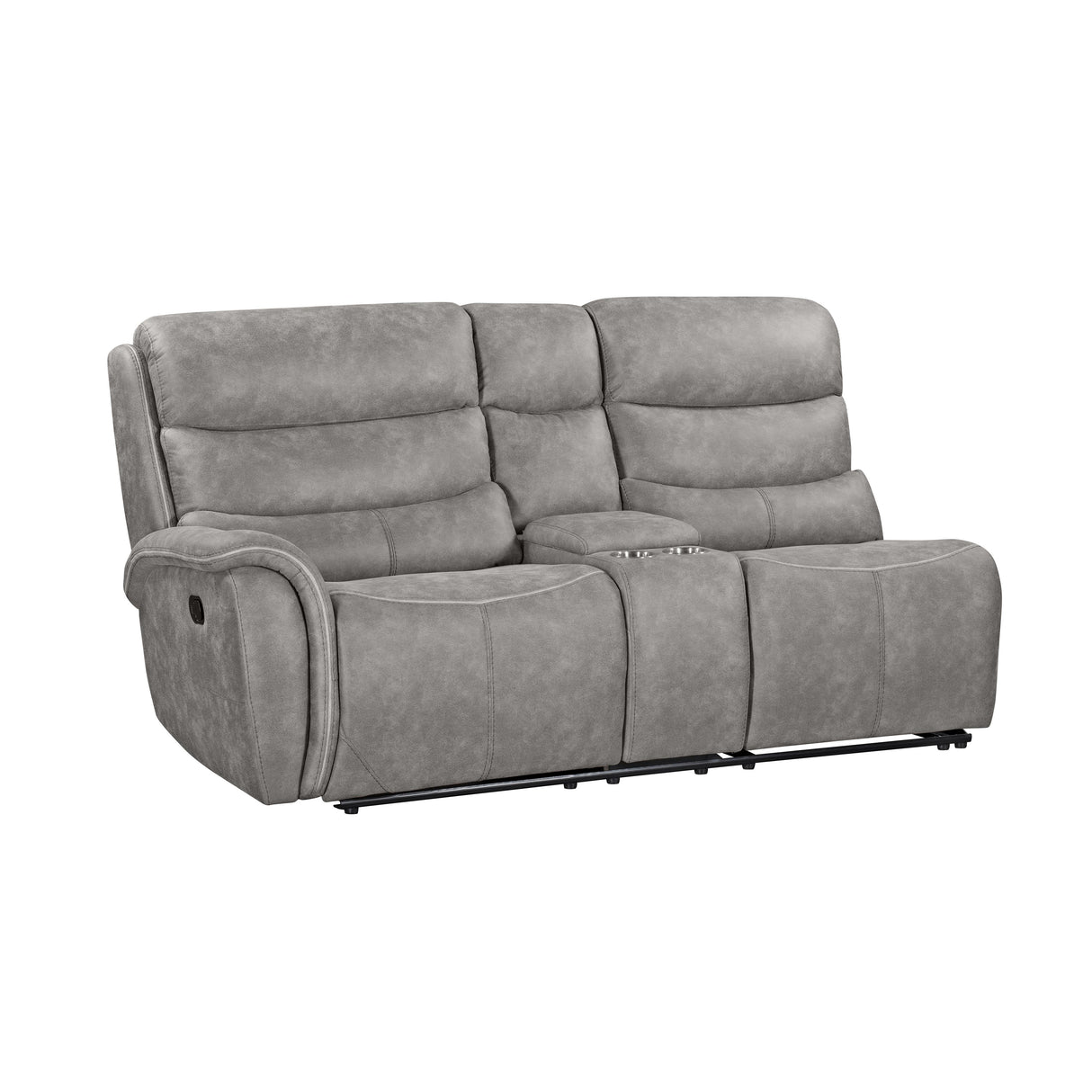 KAMARI RAF LOVESEAT W/ONE RECLINER-GRAY - galleria furniture outlet