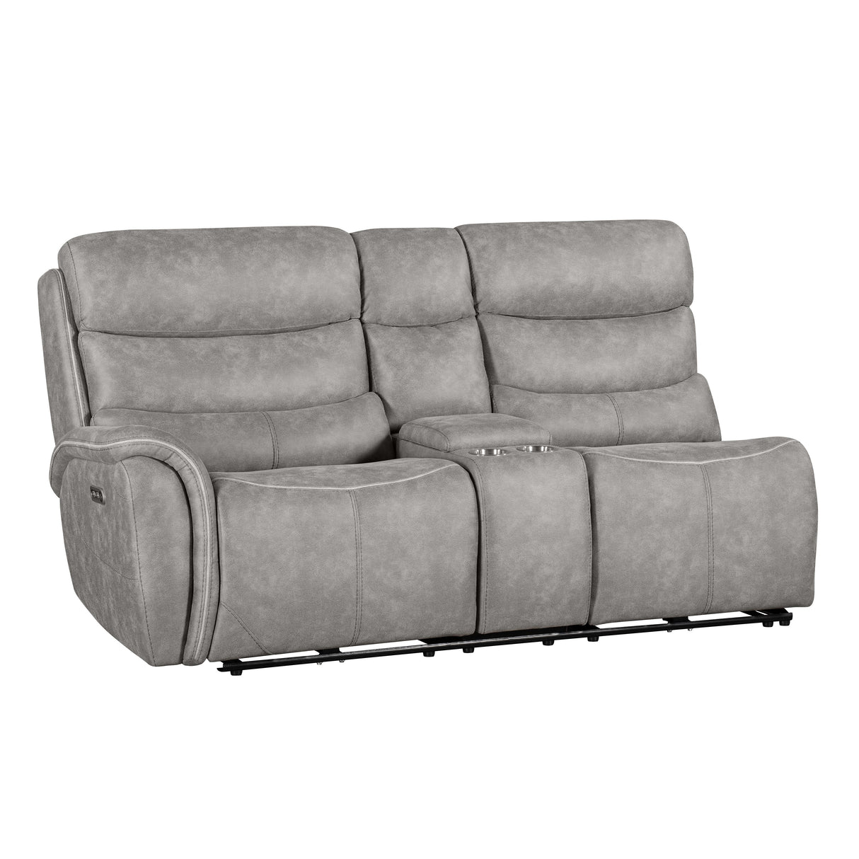 KAMARI RAF LOVESEAT W/ONE RECLINER-GRAY - galleria furniture outlet