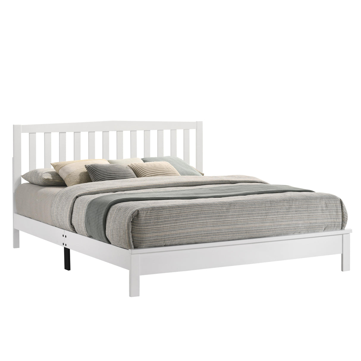 LEO 6/6 EK SLAT BED-HB/FB/RAILS-WHITE