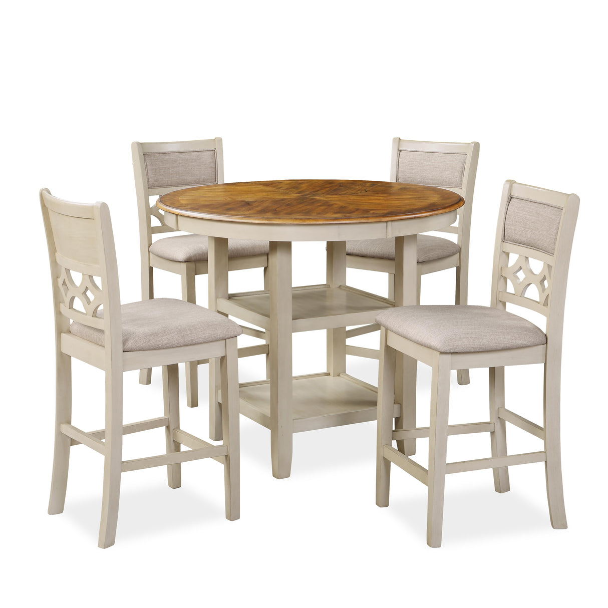 MITCHELL 5 PC COUNTER SET-TWO TONE BISQUE/BROWN