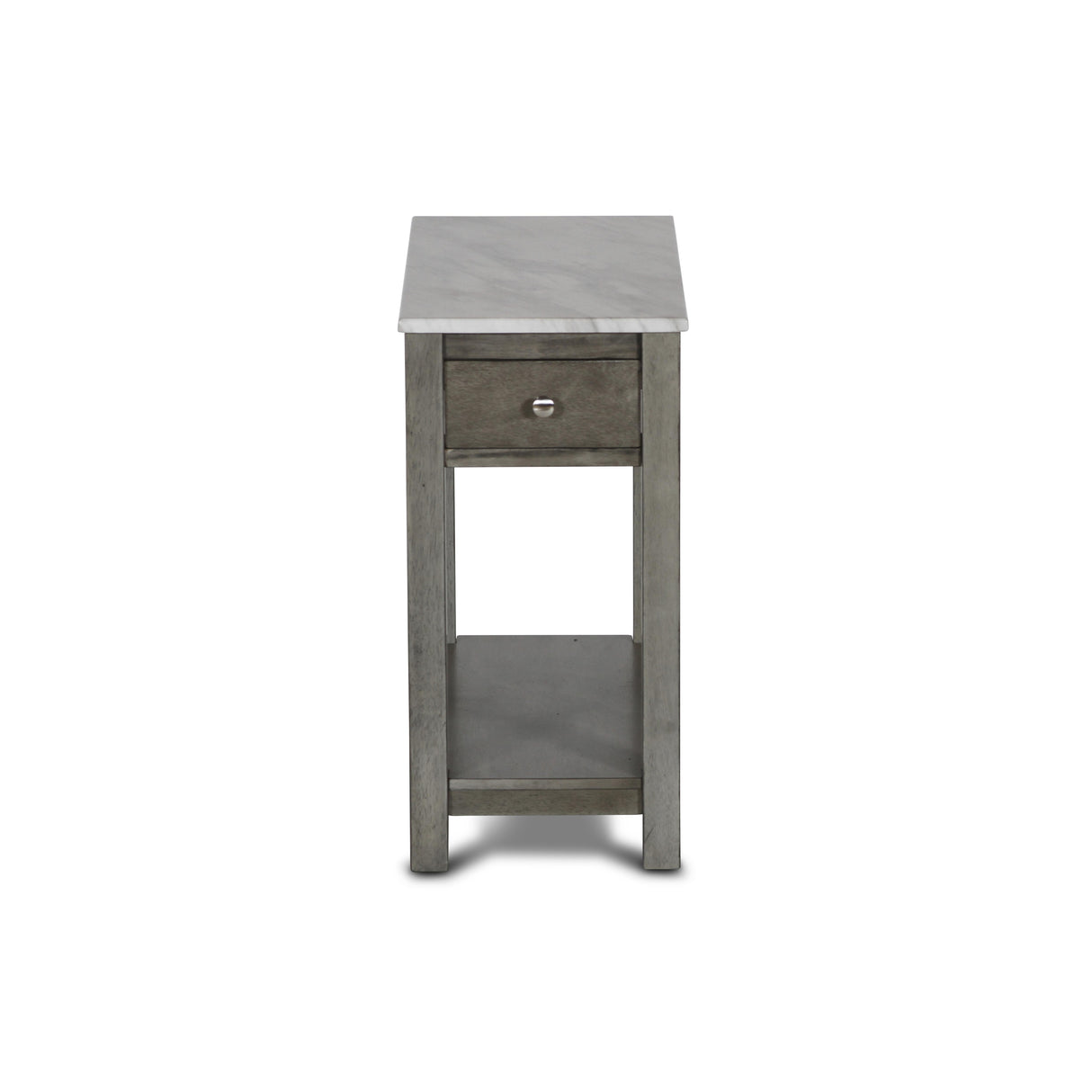 NOAH END TABLE WITH DRAWER-GRAY W/FAUX MARBLE TOP - galleria furniture outlet