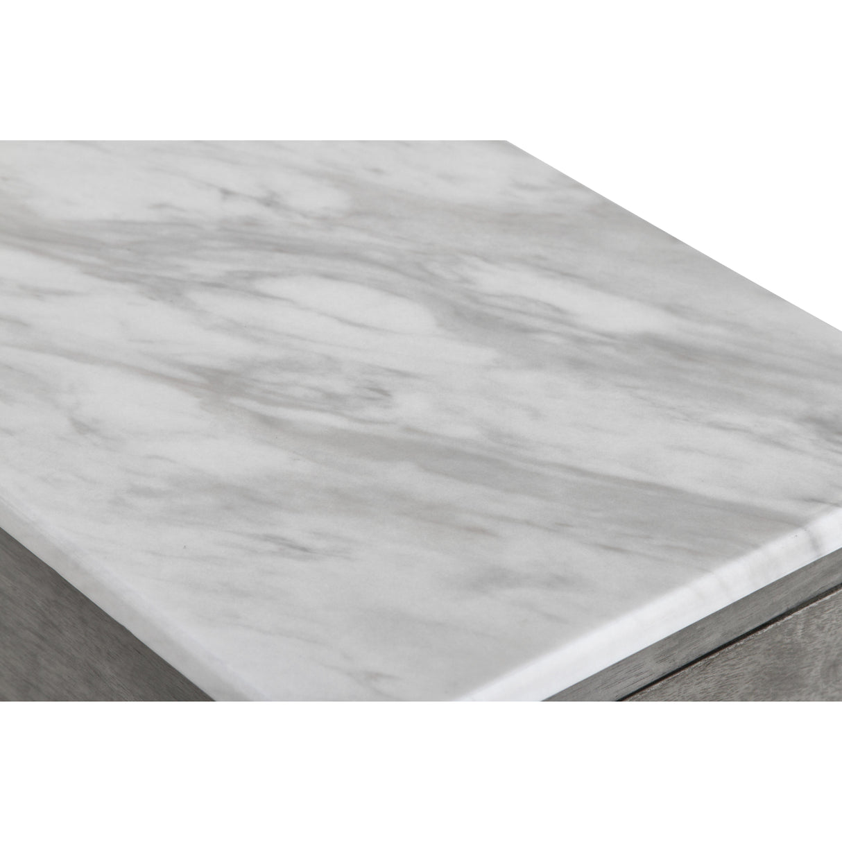 NOAH END TABLE WITH DRAWER-GRAY W/FAUX MARBLE TOP
