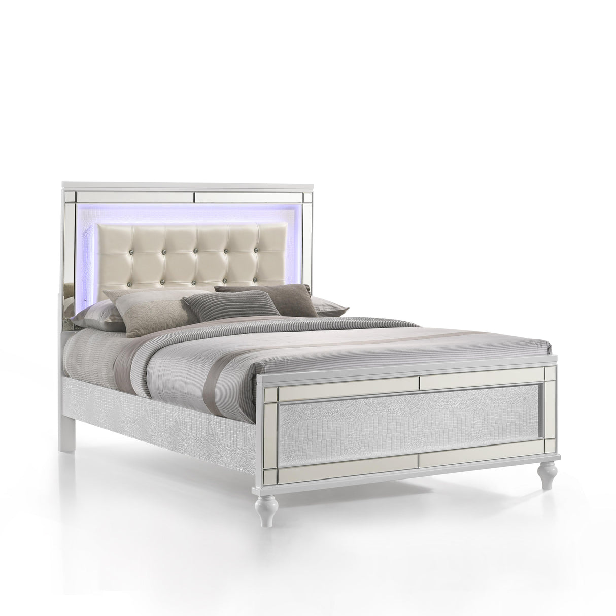 VALENTINO Eastern King-California King K LIGHTED HEADBOARD-WHITE