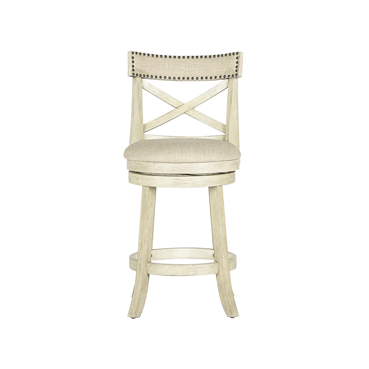 YORK 24" COUNTER STOOL-ANT WHITE W/FABRIC SEAT