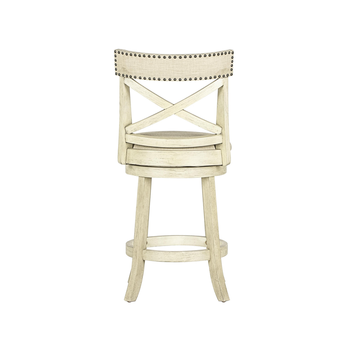 YORK 24" COUNTER STOOL-ANT WHITE W/FABRIC SEAT - galleria furniture outlet