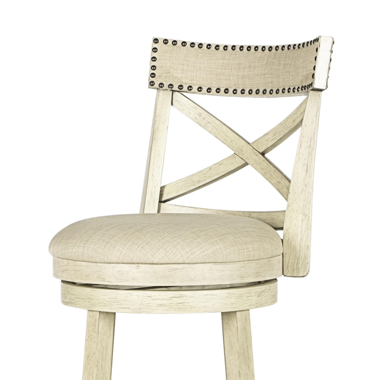 YORK 24" COUNTER STOOL-ANT WHITE W/FABRIC SEAT - galleria furniture outlet