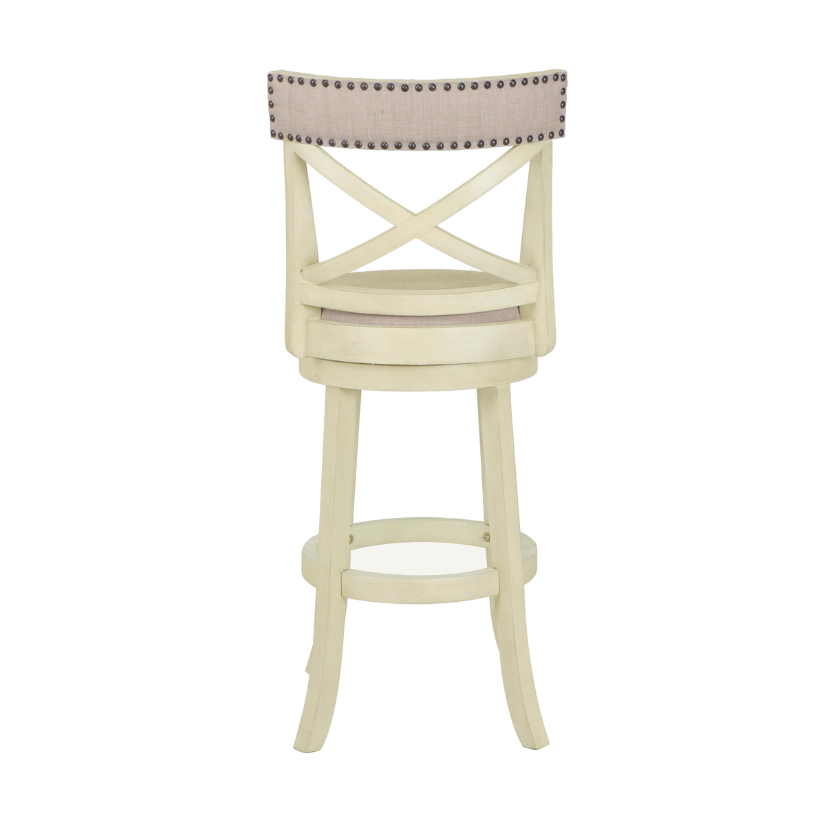 YORK 29" BAR STOOL-ANT WHITE W/FABRIC SEAT